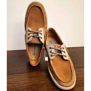 Sperry Billfish 3-Eye Tan Grain Leather Boat Shoes Men's 10.5 Top Syder, Comfort
